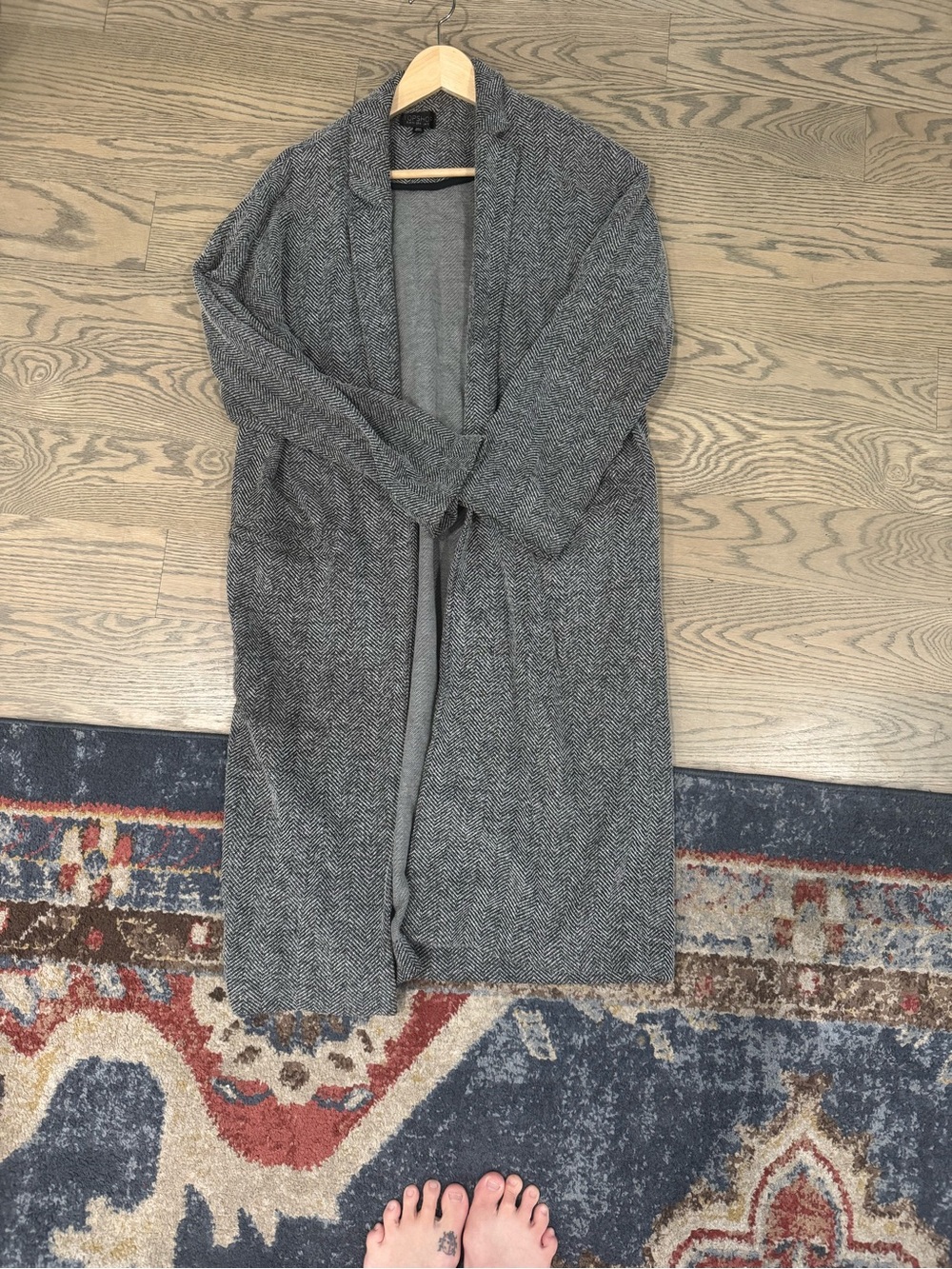 Gray Open-Front Women's Medium-weight coat